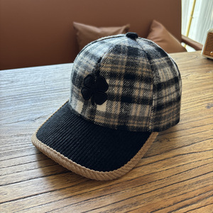 หมวกเบสบอลสำหรับเด็กผู้ชายหมวกขนสัตว์ปักลาย3D สไตล์ยุโรปอเมริกันย้อนยุคฤดูหนาวฤดูใบไม้ร่วง - Product Image 6