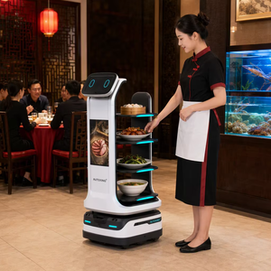 <span class=keywords><strong>Robot</strong></span> <span class=keywords><strong>Camarero</strong></span> Autónomo para Restaurantes, Máquina Transportadora de Comida con Navegación Lidar para Hoteles y Cafés, Venta al Por Mayor - Product Image 1