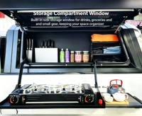 Boîte de rangement latérale pour pick-up, compartiment organisateur avec fenêtre intégrée pour le camping, en alliage d'aluminium, étanche IP54, ajustement universel