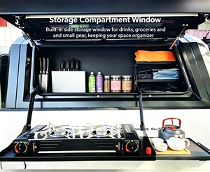 Boîte de rangement latérale pour pick-up, compartiment organisateur avec fenêtre intégrée pour le camping, en alliage d'aluminium, étanche IP54, ajustement universel - Product Image 2