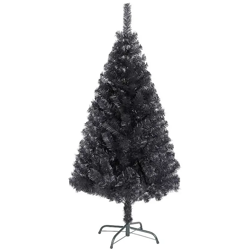 Dark Black PVC Artificial Christmas Tree Árvore De Natal Do Vintage Árvore De Natal Rústico Altura Customizável Preto Ambiente Frie