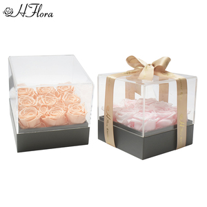 Quảng trường acrylic bảo quản hoa hồng hộp Cưới Valentine của mẹ ngày kỷ niệm sinh nhật tốt nghiệp quà tặng hoa vĩnh cửu bó hoa - Product Image 6