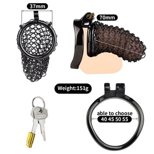 Nuevo Candado de Castidad para Pene con Cadena Negra 2024, Candado de Castidad de Malla Metálica para Hombre, Jaula Sexual para Pene - Product Image 4
