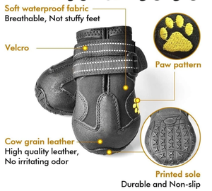 Protège-pattes pour chien en gros, bottes de neige imperméables pour chien avec lacets, bandes réfléchissantes, semelle robuste antidérapante - Product Image 6