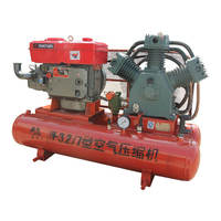 Compresor de Aire Portátil de Pistón Diésel, Bomba de 2.8m/Min, Demolición de Hormigón, 5 bar, Grado Industrial, Silencioso, Tanque de 200L, de Fábrica