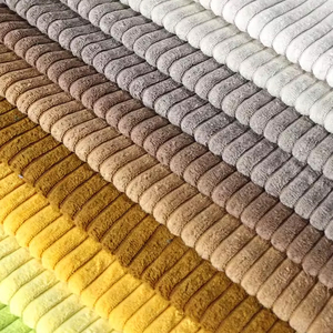 Tissu textile tissé en velours côtelé à rayures du fabricant chinois 100% rembourrage de canapé imperméable en polyester pour meubles - Product Image 3