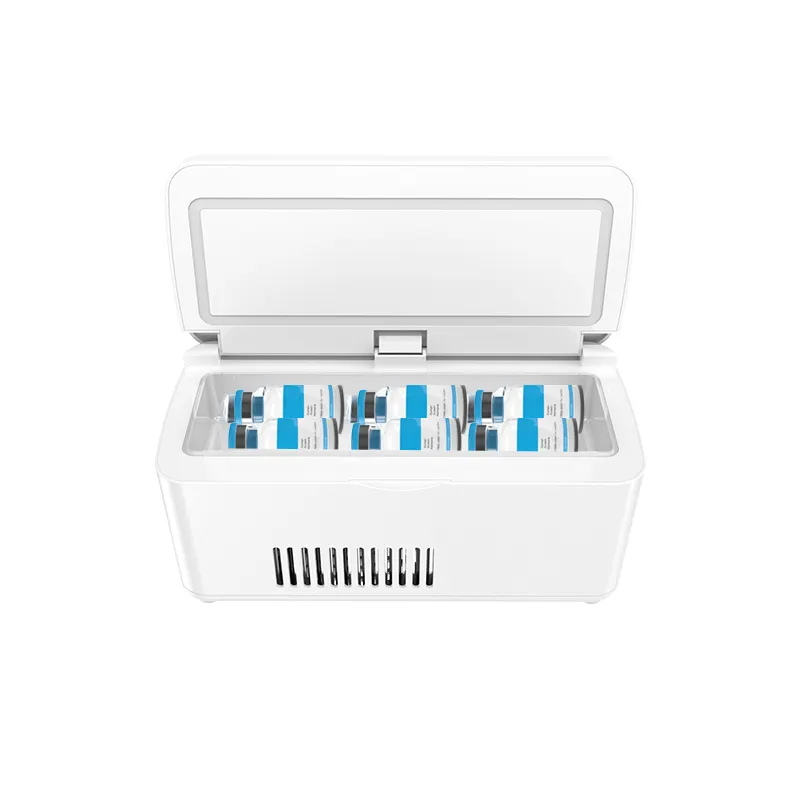 Scatola di raffreddamento per iniezioni di ormoni hgh per la crescita umana scatola di insulina per medicina esterna portatile Mini frigorifero personalizzato all'aperto