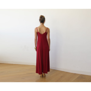 Abito lungo in pizzo trasparente Bordeaux 1044 - Product Image 5