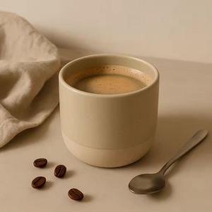 Tazas de Cerámica de Estilo Chino, Tazas de Café Elegantes y Taza de Café Beige de Arcilla - Product Image 1