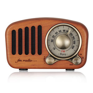 Mini radio en bois avec lecteur de carte audio, produits électroniques anciens - Product Image 3
