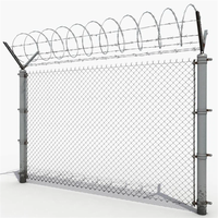 Aéroport anti-montée de haute qualité et de sécurité avec clôture d'aéroport de poteau en Y périmètre de filet de clôture en maille de rasoir concertina pour prison