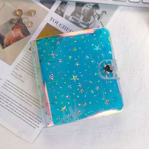 Portable 3-<b>Ring</b> Notebook Organizer PVC Cover Button Closure Travelle Journal <b>Binder</b> for Daily Use Business Card Organization - Product Image 3