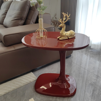Table console design en fibre de verre de luxe moderne et simple italienne petite table d'angle pour le salon en forme de T