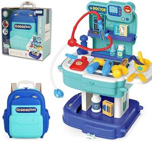 2 में 1 ksf ब्रांड प्लास्टिक डॉक्टर रोल-प्ले टॉय बैकपैक सिमुलेशन प्रोप्स बच्चों के लिए चिकित्सा नाटक खेल डॉक्टर किट - Product Image 5