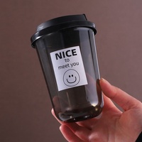 Tasse à emporter boisson personnalisée lait thé café 360ml tasse en plastique noir tasse transparente jetable