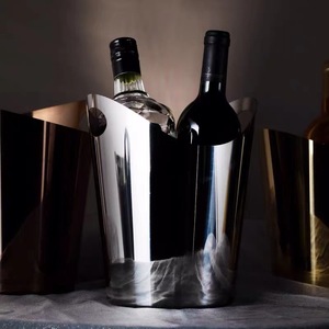 Oro argenteo di lusso moderno europeo in acciaio inox <span class=keywords><strong>secchiello</strong></span> per il ghiaccio per Champagne vino rosso - Product Image 1