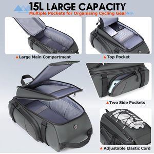 Échantillon gratuit BIKING Sac de vélo portable pour sports de plein air, sac de vélo pour porte-bagages arrière, sac de vélo imperméable pour voyage, sacoche de vélo - Product Image 6