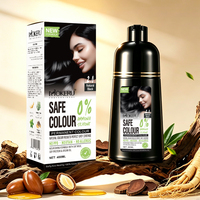 MOKERU 400ML Teinture capillaire permanente à base de plantes, 0% d'ammoniaque, 0% de silicone, couvre les cheveux gris et blancs, OEM/ODM bienvenus, Shampooing colorant pour cheveux
