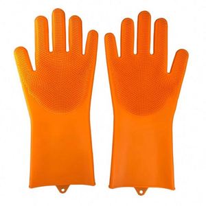 Kitchen Bathroom Cleaning Pet Hair Care Dishwashing Reusable Magic <b>Silicone</b> Glove - Product Image 2
