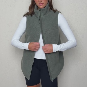 Gran oferta, chaleco de lana Sherpa para <span class=keywords><strong>mujer</strong></span>, ajuste relajado de gran tamaño con traje de gimnasio de diseño de longitud más larga Extra suave - Product Image 6