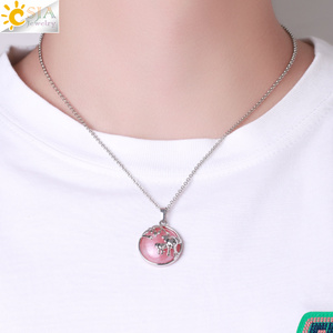 <span class=keywords><strong>CSJA</strong></span> – pendentif en cristal d'éléphant Animal mignon, collier de charme en pierre naturelle de guérison Reiki pour femmes H018 - Product Image 2