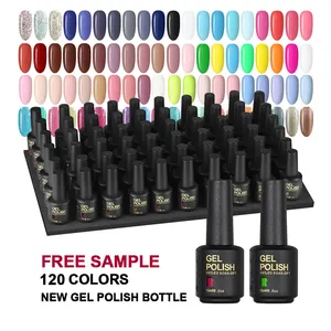 RONIKI New 120 Colors UV Gel Nail Polish Set Package with Base Coat and Top Coat