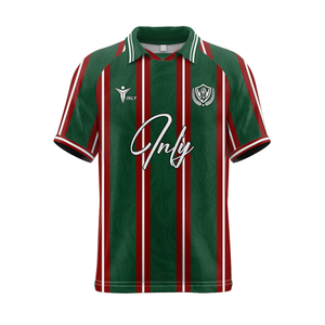 Kaos Retro sepak bola profesional pria, pakaian sepak bola bahan jala Vintage - Product Image 1