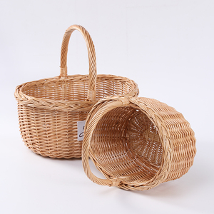 Set da picnic in <span class=keywords><strong>vimini</strong></span> di salice economico <span class=keywords><strong>cesto</strong></span> di <span class=keywords><strong>fiori</strong></span>/frutta cestini shopper di colore naturale - Product Image 2