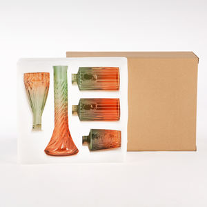 आधुनिक नवर्डिक विंटेज डिजाइन शैली 5 pccs पीले छोटे ग्लास बड <span class=keywords><strong>vase</strong></span> थोक घर और शादी की सजावट फर्श <span class=keywords><strong>vase</strong></span> - Product Image 5