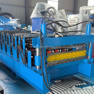Machine de formage à froid automatique à double couche pour tôles <span class=keywords><strong>GI</strong></span>, prix de la machine à tôles de toiture IBR en zinc - Product Image 1