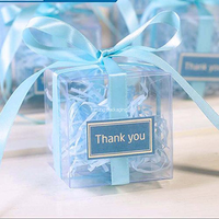Boîte à bonbons de mariage personnalisée en PET PVC transparent, laminage mat, résistante aux rayures, emballage recyclable pour les bonbons de mariage, les sushis