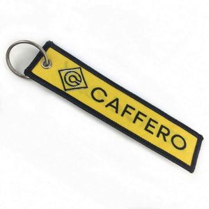 Customize Personal Logo Embroidered Chain Fabric <b>Key</b> <b>Tag</b> Design Woven Embroidery Keychains - Product Image 2