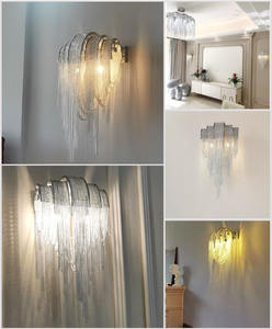Intérieur décoratif intérieur led salon chaîne en aluminium luxe simple chambre gland <span class=keywords><strong>lustre</strong></span> appliques bon marché - Product Image 5