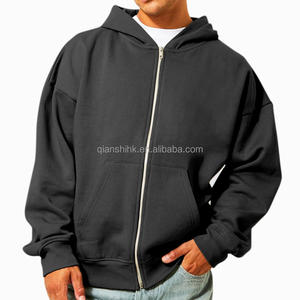 เสื้อฮู้ดมีซิปสำหรับผู้ชายเสื้อฮู้ด3D ผ้าฝ้าย100% มีซิปขนาดใหญ่พิเศษโลโก้ตามสั่ง - Product Image 5