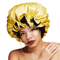 Bonnet en Satin personnalisé Double couche, pour cheveux, réglable, en soie, pour le sommeil, disponible en grande taille, vente en gros, nouvelle collection 2020