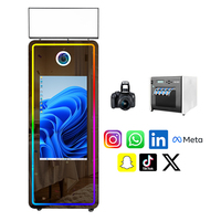 Nouvelle Cabine Photo Interactive Miroir Magique 2026 avec Écran Tactile 32'' pour Selfie, Logiciel Gratuit et Impression Instantanée – Kiosque Photo
