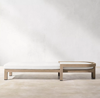 Ensemble de chaises longues en teck avec coussin - Mobilier d'extérieur moderne pour cour et jardin