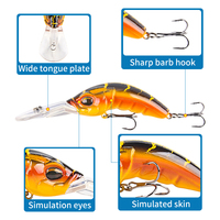 Nouvelle arrivée : Leurre de pêche artificiel Minnow 12,2 cm/14,5 g avec hameçons à plaque ultra large, appât dur flottant pour la pêche au bar