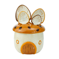 Ensemble de cuillères à mesurer en céramique en forme de maison champignon, cadeau créatif et mignon, accessoire de pâtisserie pour la préparation du thé, du café et des gâteaux