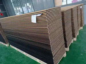 Sound Absorbing Recycled MDF PET Felt Back Board Interior Decorative Slat Wood Panel For Noise Control