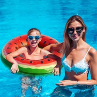 Bouées de piscine gonflables en forme de fruits (Pastèque, Kiwi) pour fêtes à la piscine, lac et plage