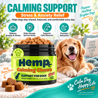 Friandises à mâcher apaisantes pour chiens avec mélange botanique de chanvre saveur bacon, pour la relaxation, le soutien anti-stress et le bien-être quotidien, 30 unités