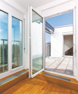 Diseño Simple Personalizado UPVC Puerta de entrada frontal <span class=keywords><strong>Ventanas</strong></span> <span class=keywords><strong>y</strong></span> <span class=keywords><strong>puertas</strong></span> de vinilo <span class=keywords><strong>Puertas</strong></span> abatibles francesas de vidrio templado doble de plástico - Product Image 2