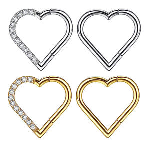 एटम f136 टाइटेनियम जिरकॉन पाइर्सिंग डेथ हैलिक्स हार्ट इयररिंग हूप 16 ग्राम कार्टिलेज ट्रेमस रिंग रिंग हिंग सेगमेंट रिंग क्लीकर - Product Image 3