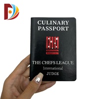 Libreta de Certificados Estilo Pasaporte Negra Personalizada al por Mayor, Impresión en Lámina Multicolor, Texto Personalizado, Folleto de Recuerdo de la Liga de Chefs