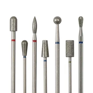 Nail Drill Set Wholesale Nail Bit Manufacturer High Quality Russian Manicure Pedicure Tool Set 7pcs Custom Flame Bur Cuticle Diamond Nail Bits