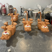 Table basse personnalisée en fibre de verre FRP avec personnage de dessin animé, grande sculpture de chat orange, table d'appoint pour promotion de marque et hôtels