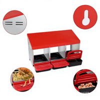 Collecteur d'œufs automatique pour poules pondeuses, boîte de nidification en plastique à 3 trous, boîte de nidification murale pour poules, plateau à œufs à roulettes