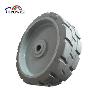 Rueda para Plataforma Elevadora de Tijera Topower 15x5 de Poliuretano con Rodamiento de Bolas y Banda de Rodadura Firme, Gris, para Genie GS2646 GS3246 - Product Image 1