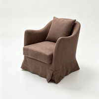 Fauteuil pivotant en lin jaune moderne pour salon, meubles de maison